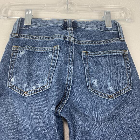 Gap Kids Jeans Boys 7 Straight Distressed Destroyed Medium Wash Blue Denim - Picture 4 of 8